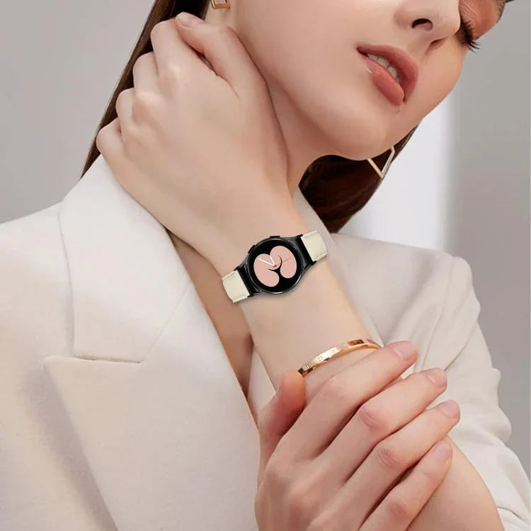 Bracelet de montre en cuir avec boucle en écailles de tortue noire texturées litchi, pour Samsung Galaxy Watch 7 40 / 44mm