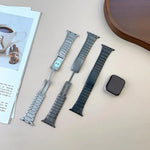 Bracelet de montre incurvé en acier inoxydable détachable sur les côtés, pour Apple Watch 46 mm / 49 mm / 45 mm / 44 mm, pour Apple Watch 42 mm / 41 mm / 40 mm / 38 mm