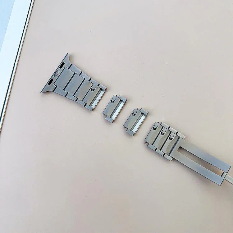 Bracelet de montre incurvé en acier inoxydable détachable sur les côtés, pour Apple Watch 46 mm / 49 mm / 45 mm / 44 mm, pour Apple Watch 42 mm / 41 mm / 40 mm / 38 mm