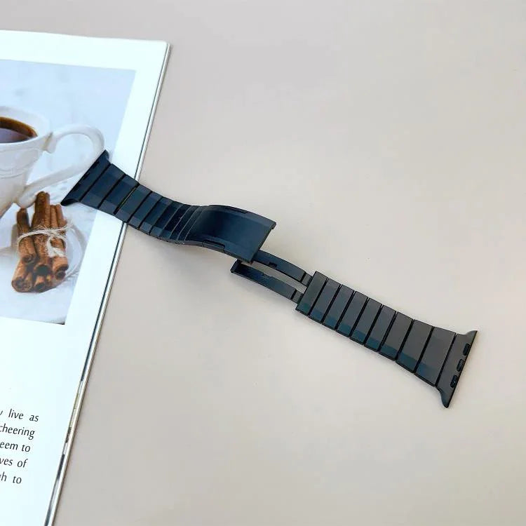 Bracelet de montre incurvé en acier inoxydable détachable sur les côtés, pour Apple Watch 46 mm / 49 mm / 45 mm / 44 mm, pour Apple Watch 42 mm / 41 mm / 40 mm / 38 mm