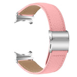 Bracelet de montre en cuir avec boucle ardillon au dos de tortue, texture litchi, argent, pour Samsung Galaxy Watch 7 40 / 44mm