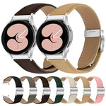 Bracelet de montre en cuir avec boucle ardillon au dos de tortue, texture litchi, argent, pour Samsung Galaxy Watch 7 40 / 44mm