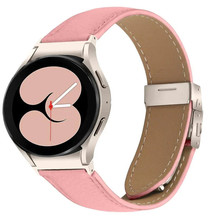 Bracelet de montre en cuir à boucle arrière tortue Starlight à texture litchi à dégagement rapide, pour Samsung Galaxy Watch 7 40 / 44mm