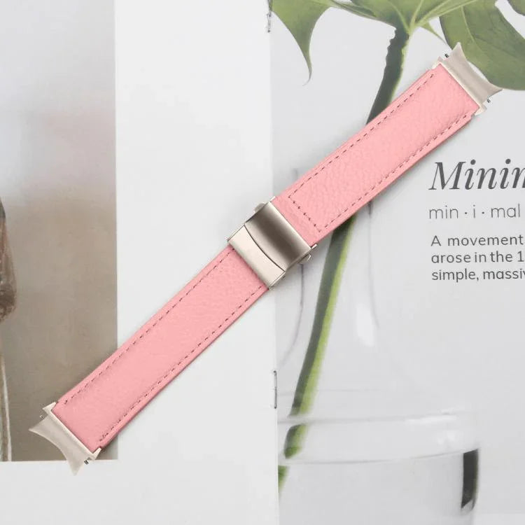 Bracelet de montre en cuir à boucle arrière tortue Starlight à texture litchi à dégagement rapide, pour Samsung Galaxy Watch 7 40 / 44mm