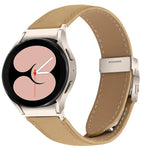 Bracelet de montre en cuir à boucle arrière tortue Starlight à texture litchi à dégagement rapide, pour Samsung Galaxy Watch 7 40 / 44mm