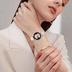 Bracelet de montre en cuir à boucle arrière tortue Starlight à texture litchi à dégagement rapide, pour Samsung Galaxy Watch 7 40 / 44mm