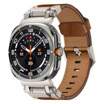 Bracelet en cuir pour montre Samsung Galaxy Watch Ultra 47mm / Ultra 2025, avec tête en acier inoxydable Explorer