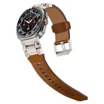 Bracelet en cuir pour montre Samsung Galaxy Watch Ultra 47mm / Ultra 2025, avec tête en acier inoxydable Explorer