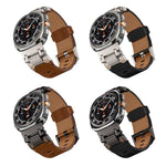Bracelet en cuir pour montre Samsung Galaxy Watch Ultra 47mm / Ultra 2025, avec tête en acier inoxydable Explorer