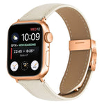 Bracelet de montre en cuir à boucle tortue en or rose texturé litchi, compatible avec Apple Watch 46 mm / 49 mm / 45 mm / 44 mm et Apple Watch 42 mm / 41 mm / 40 mm / 38 mm.