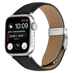Bracelet de montre en cuir argenté texturé litchi avec boucle en forme de carapace de tortue, compatible avec Apple Watch 46 mm / 49 mm / 45 mm / 44 mm et Apple Watch 42 mm / 41 mm / 40 mm / 38 mm.