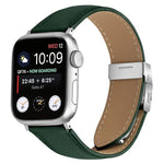 Bracelet de montre en cuir argenté texturé litchi avec boucle en forme de carapace de tortue, compatible avec Apple Watch 46 mm / 49 mm / 45 mm / 44 mm et Apple Watch 42 mm / 41 mm / 40 mm / 38 mm.