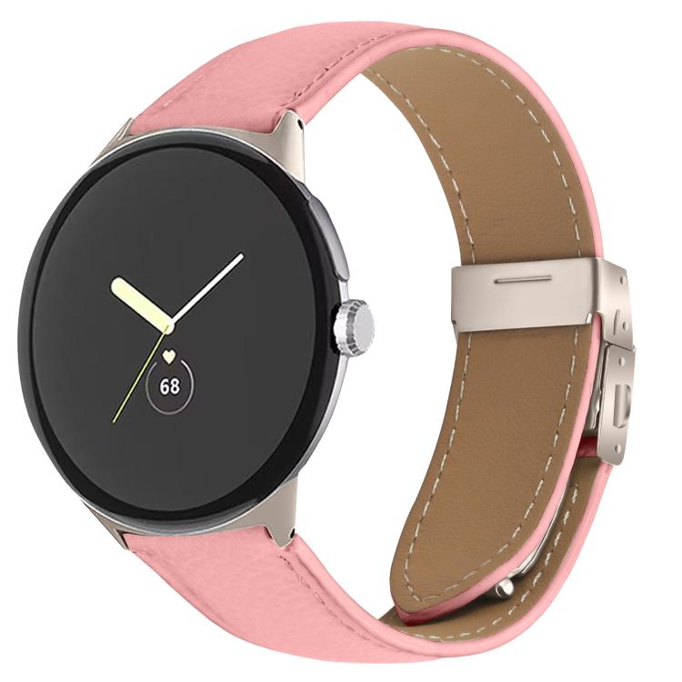 Bracelet de montre en cuir avec boucle texturée Litchi et motif Starlight, pour Google Pixel Watch 4 / 3 / 2 / 1 41 mm