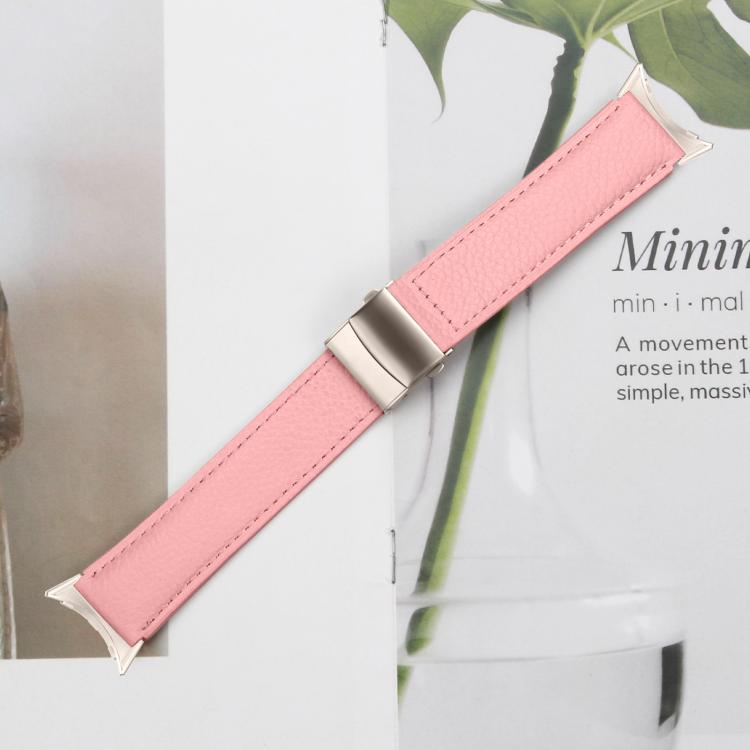 Bracelet de montre en cuir avec boucle texturée Litchi et motif Starlight, pour Google Pixel Watch 4 / 3 / 2 / 1 41 mm