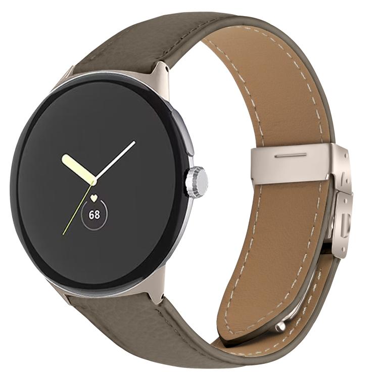 Bracelet de montre en cuir avec boucle texturée Litchi et motif Starlight, pour Google Pixel Watch 4 / 3 / 2 / 1 41 mm