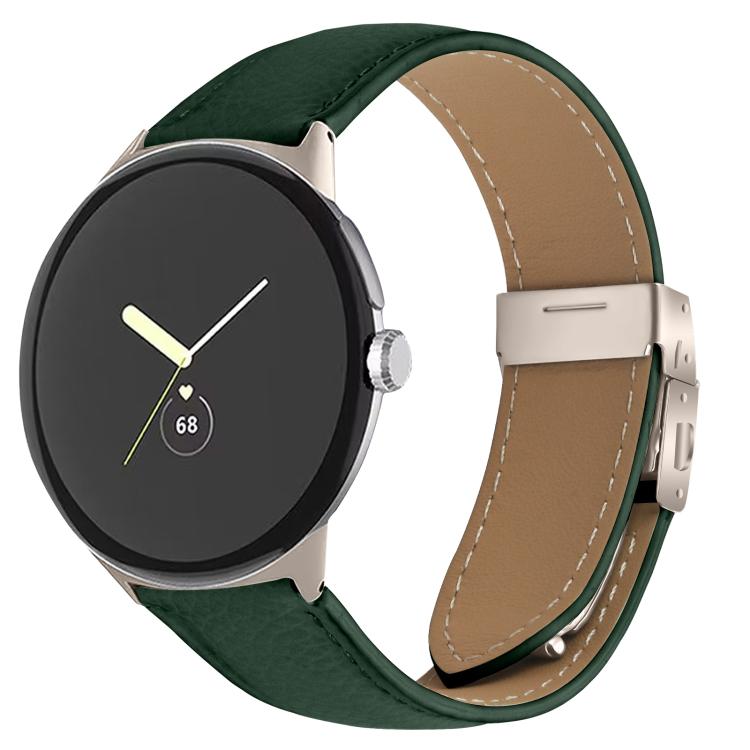 Bracelet de montre en cuir avec boucle texturée Litchi et motif Starlight, pour Google Pixel Watch 4 / 3 / 2 / 1 41 mm