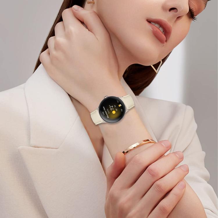 Bracelet de montre en cuir avec boucle texturée Litchi et motif Starlight, pour Google Pixel Watch 4 / 3 / 2 / 1 41 mm