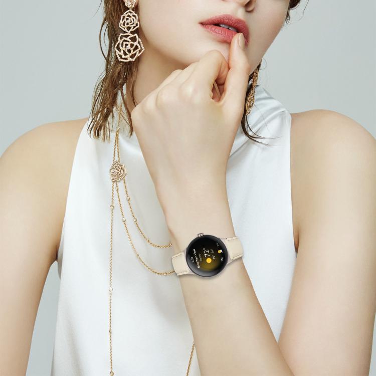 Bracelet de montre en cuir avec boucle texturée Litchi et motif Starlight, pour Google Pixel Watch 4 / 3 / 2 / 1 41 mm