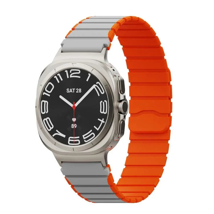 Bracelet de montre en silicone bicolore magnétique, pour Samsung Galaxy Watch Ultra 47mm / Ultra 2025