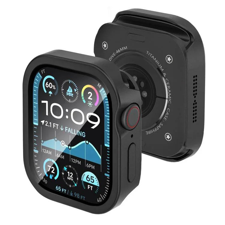 Boîtier de montre en aluminium avec film trempé et film intégré, pour Apple Watch Series 11/10 46 mm