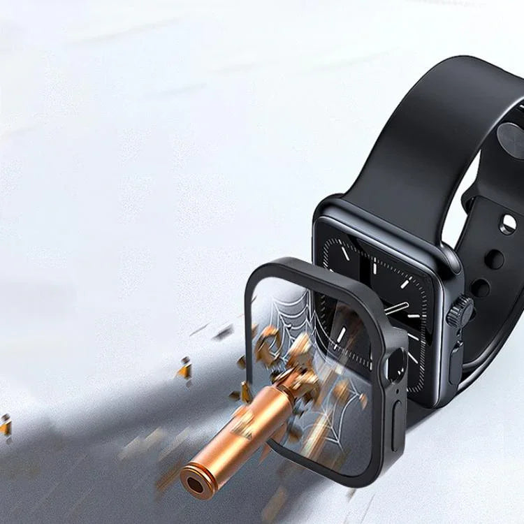 Boîtier de montre en aluminium avec film trempé et film intégré, pour Apple Watch Series 11/10 46 mm