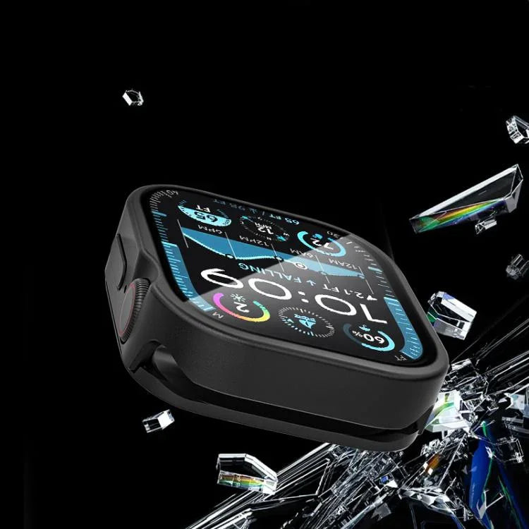 Boîtier de montre en aluminium avec film trempé et film intégré, pour Apple Watch Series 11/10 46 mm