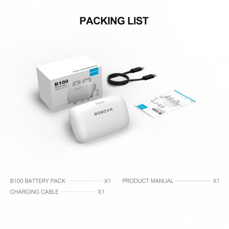 BOBOVR B100 Pour BOBOVR S3 Pro Batterie de remplacement 10000mAh Accessoire de sangle de tête VR, B100