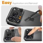2 protections d'objectif d'appareil photo NORTHJO Film en verre trempé 3D Night Shot, pour iPhone 17 Pro Max, pour iPhone 17 Pro, pour iPhone 17, pour iPhone Air