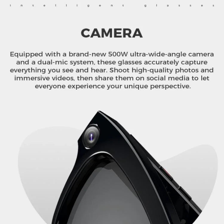 Lunettes intelligentes M01, avec caméra HD, prise en charge des appels Bluetooth et traduction intelligente par IA