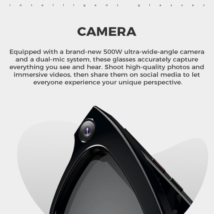 Lunettes intelligentes M01, avec caméra HD, prise en charge des appels Bluetooth et traduction intelligente par IA
