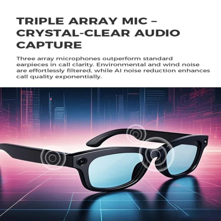 Lunettes intelligentes M01, avec caméra HD, prise en charge des appels Bluetooth et traduction intelligente par IA