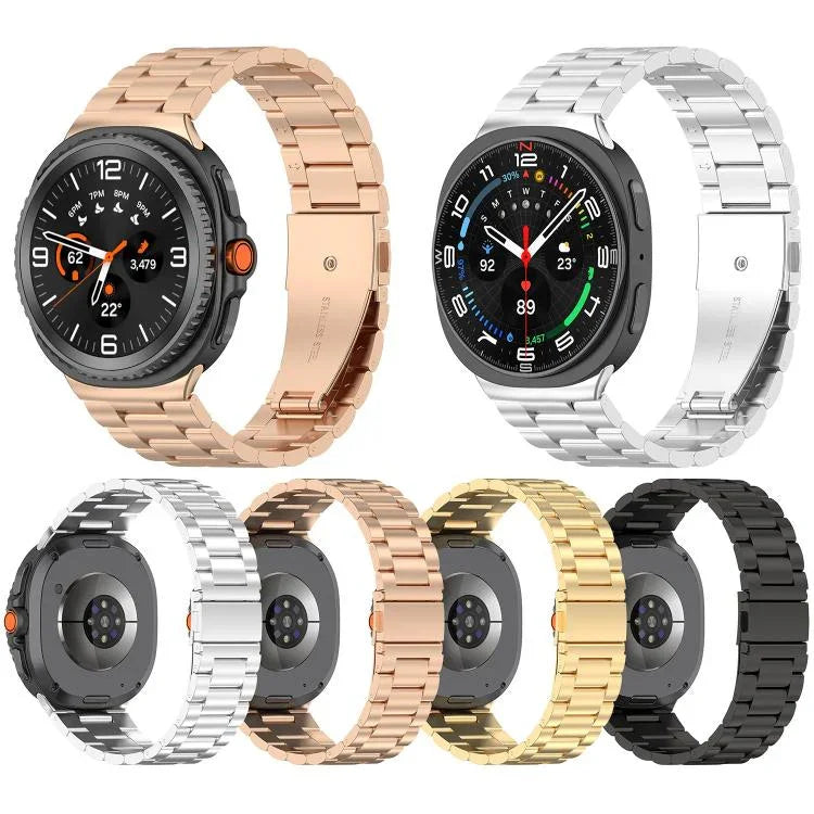 Bracelet de montre en acier inoxydable à trois maillons minces, pour Samsung Galaxy Watch8 / Watch8 Classic