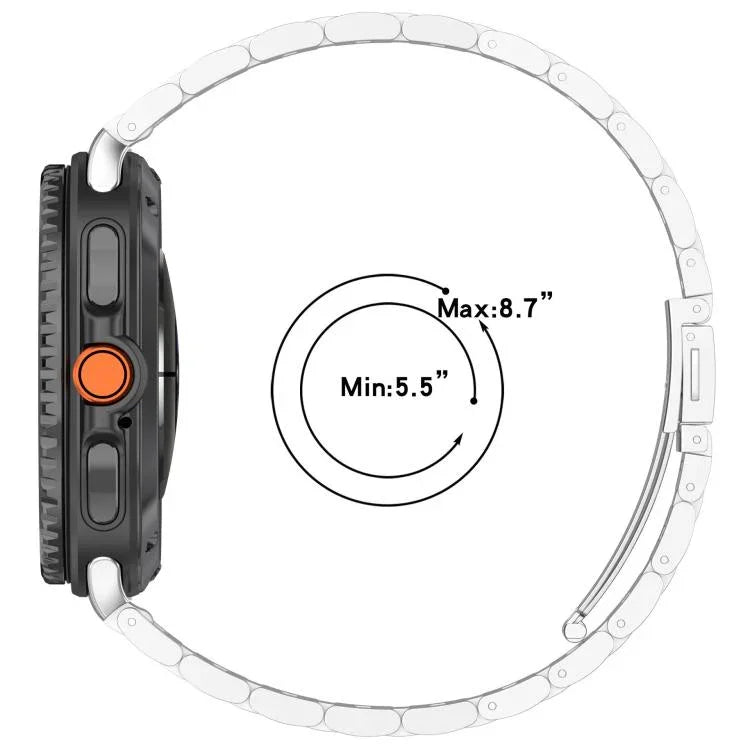 Bracelet de montre en acier inoxydable à trois maillons minces, pour Samsung Galaxy Watch8 / Watch8 Classic