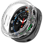 Boîtier de montre PC creux à demi-couverture en diamant à une rangée, pour Samsung Galaxy Watch 8 44 mm, pour Samsung Galaxy Watch 8 40 mm