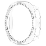 Boîtier de montre PC creux à demi-couverture en diamant à une rangée, pour Samsung Galaxy Watch 8 44 mm, pour Samsung Galaxy Watch 8 40 mm