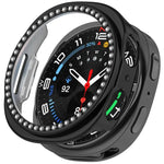 Boîtier de montre PC creux à demi-couverture en diamant à une rangée, pour Samsung Galaxy Watch 8 44 mm, pour Samsung Galaxy Watch 8 40 mm