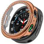 Boîtier de montre PC creux à demi-couverture en diamant à une rangée, pour Samsung Galaxy Watch 8 44 mm, pour Samsung Galaxy Watch 8 40 mm