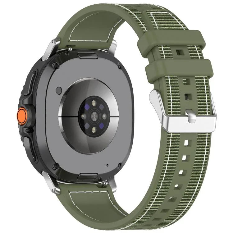 Bracelet de montre hybride en nylon tressé et silicone, pour Samsung Galaxy Watch8 / Watch8 Classic