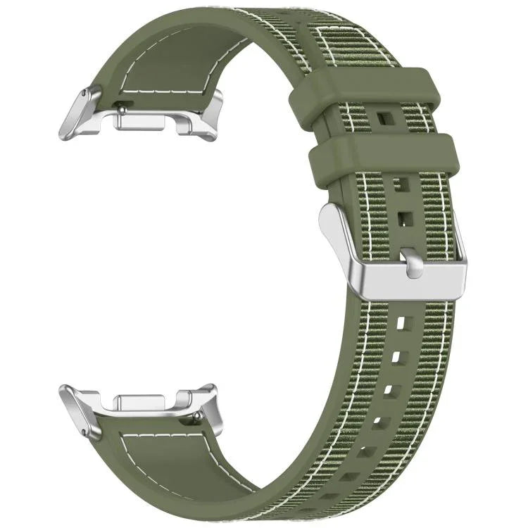 Bracelet de montre hybride en nylon tressé et silicone, pour Samsung Galaxy Watch8 / Watch8 Classic