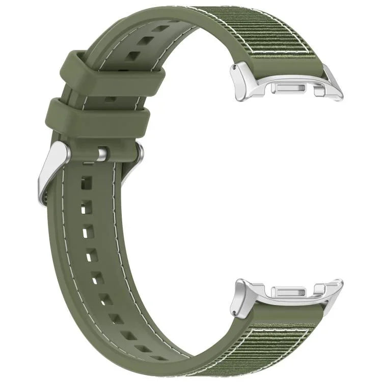 Bracelet de montre hybride en nylon tressé et silicone, pour Samsung Galaxy Watch8 / Watch8 Classic