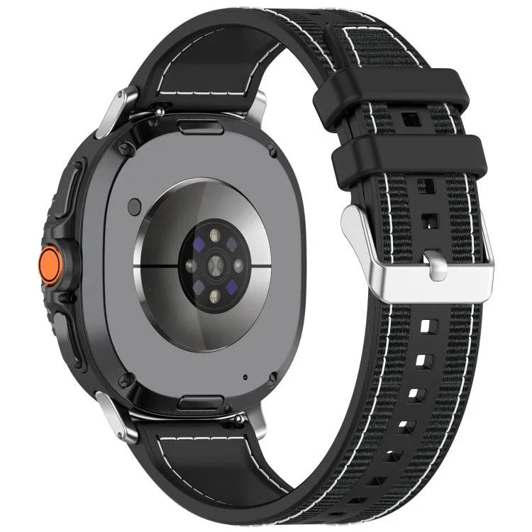 Bracelet de montre hybride en nylon tressé et silicone, pour Samsung Galaxy Watch8 / Watch8 Classic