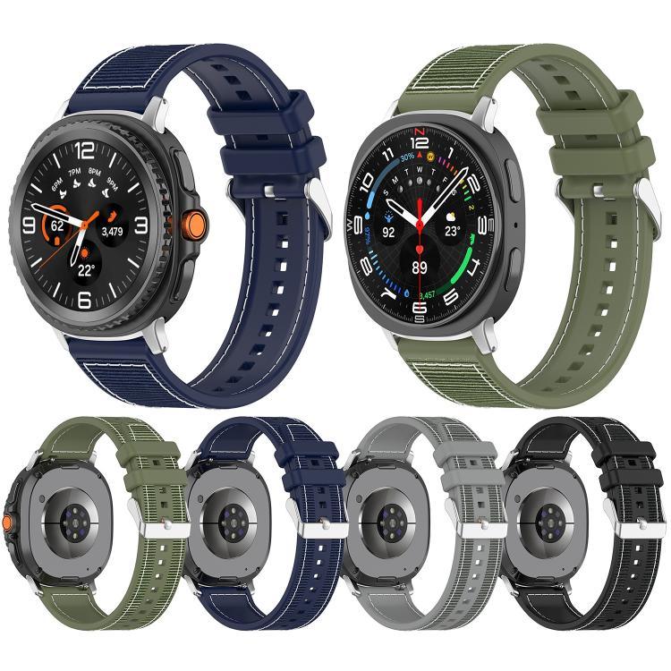 Bracelet de montre hybride en nylon tressé et silicone, pour Samsung Galaxy Watch8 / Watch8 Classic