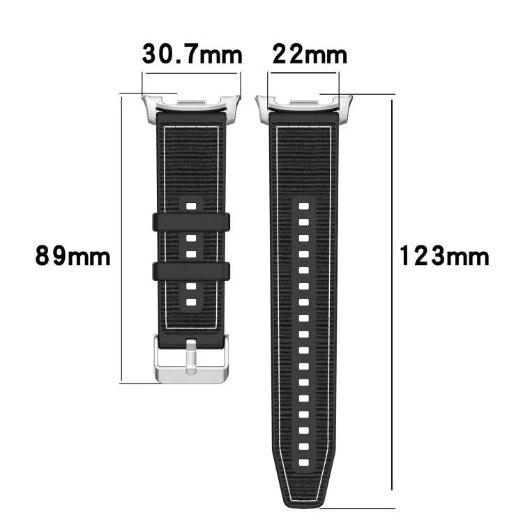 Bracelet de montre hybride en nylon tressé et silicone, pour Samsung Galaxy Watch8 / Watch8 Classic