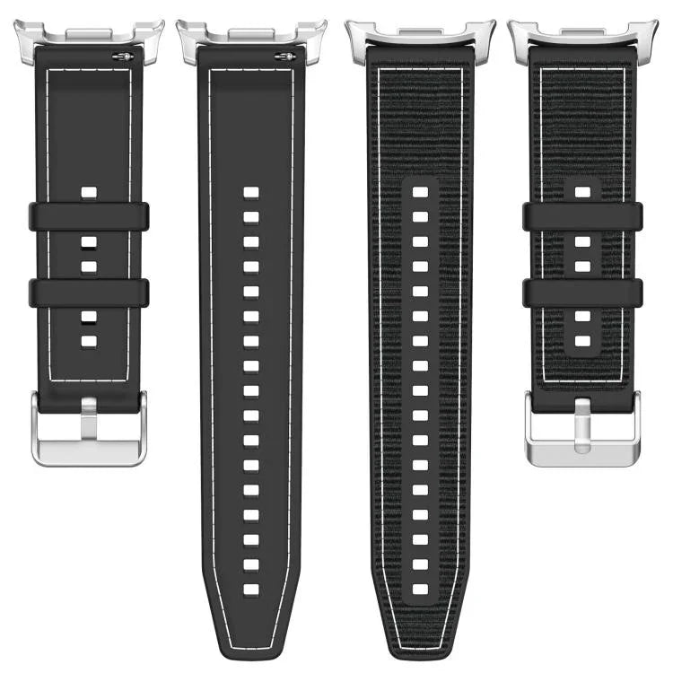 Bracelet de montre hybride en nylon tressé et silicone, pour Samsung Galaxy Watch8 / Watch8 Classic
