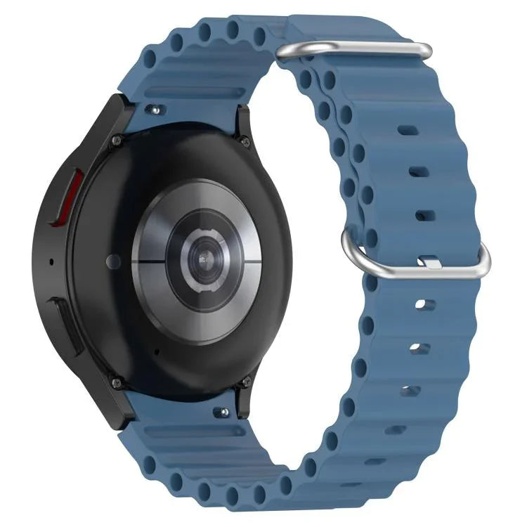 Bracelet de montre en silicone avec boucle argentée Marine, pour Samsung Galaxy Watch 7 40 / 44mm