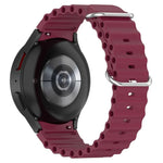 Marine Silver Buckle Silicone Watch Band, For Samsung Galaxy Watch 7 40 / 44mm