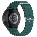 Marine Silver Buckle Silicone Watch Band, For Samsung Galaxy Watch 7 40 / 44mm