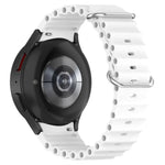 Marine Silver Buckle Silicone Watch Band, For Samsung Galaxy Watch 7 40 / 44mm