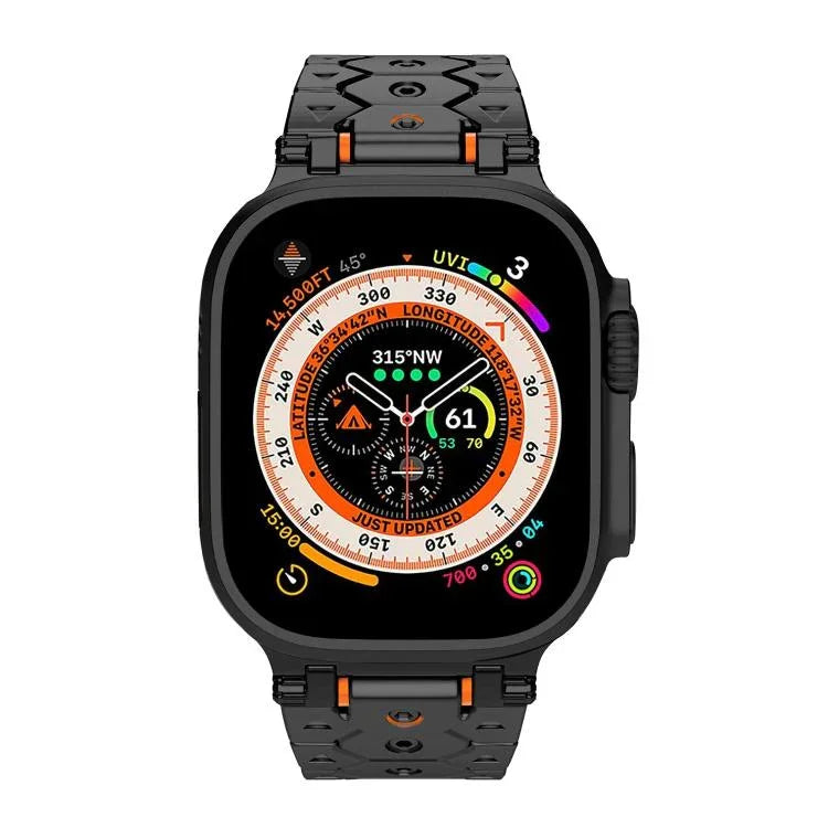 Montre octogonale en acier inoxydable, compatible avec Apple Watch 46 mm / 49 mm / 45 mm / 44 mm