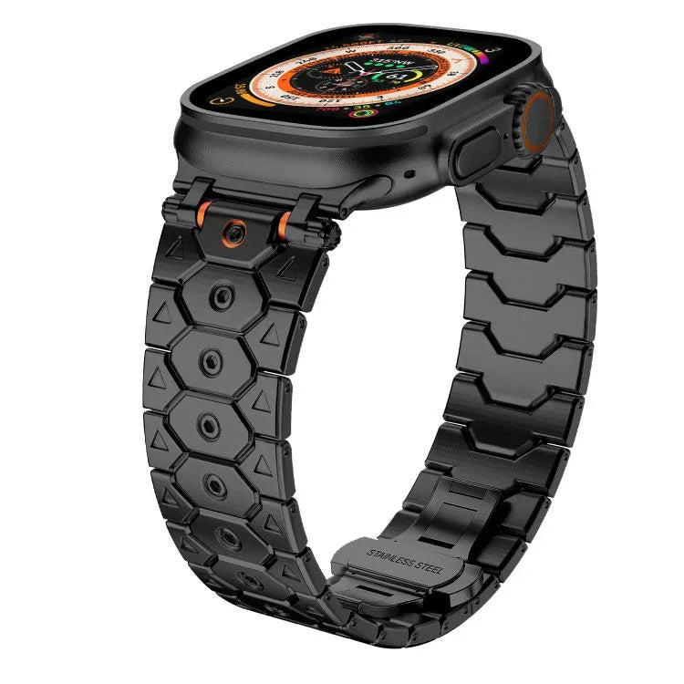 Montre octogonale en acier inoxydable, compatible avec Apple Watch 46 mm / 49 mm / 45 mm / 44 mm
